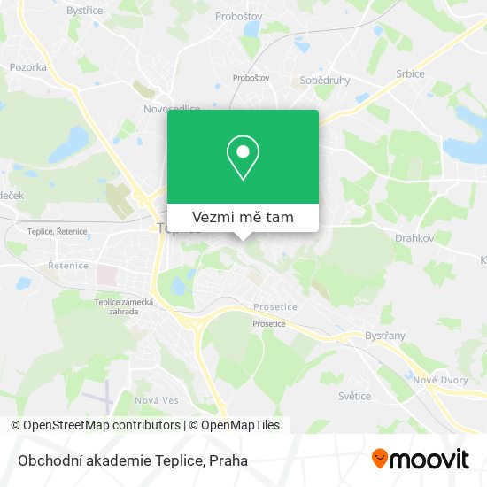 Obchodní akademie Teplice mapa