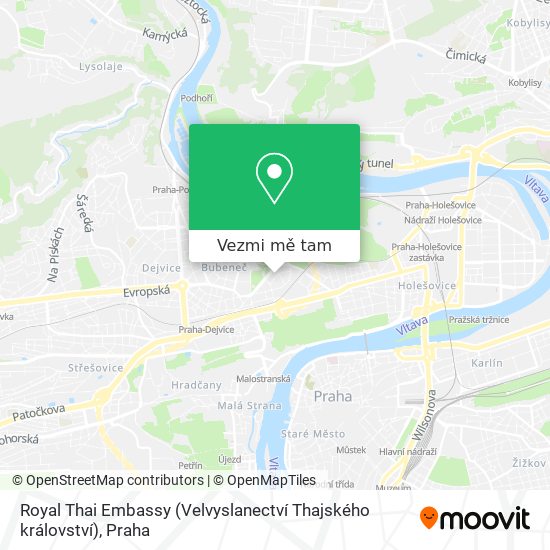 Royal Thai Embassy (Velvyslanectví Thajského království) mapa