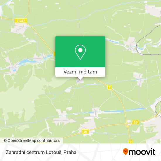 Zahradní centrum Lotouš mapa