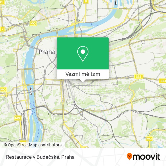 Restaurace v Budečské mapa