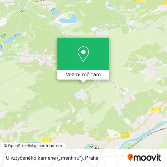 U vztyčeného kamene („menhiru“) mapa