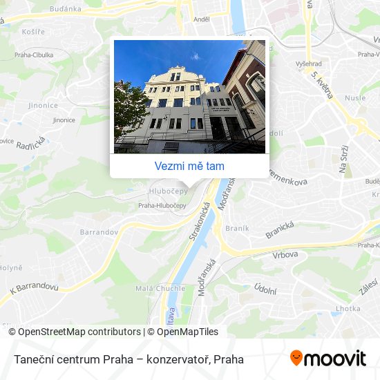 Taneční centrum Praha – konzervatoř mapa