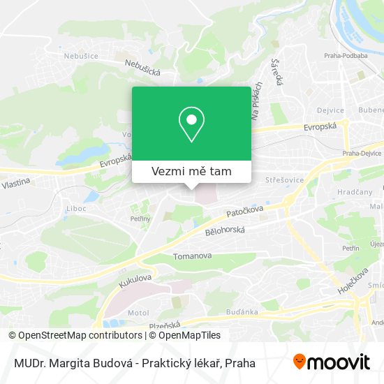 MUDr. Margita Budová - Praktický lékař mapa