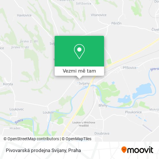 Pivovarská prodejna Svijany mapa