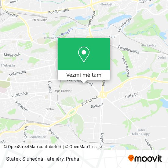 Statek Slunečná - ateliéry mapa