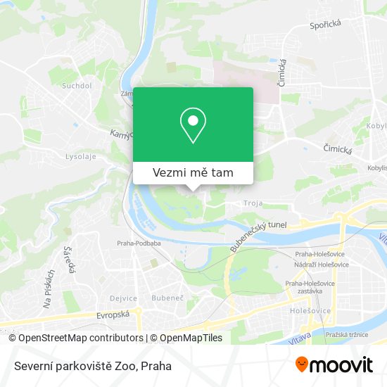Severní parkoviště Zoo mapa