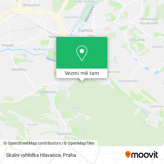 Skalní vyhlídka Hlavatice mapa