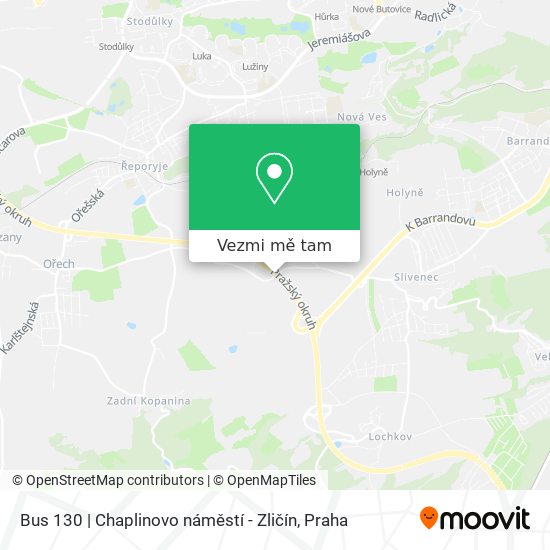 Bus 130 | Chaplinovo náměstí - Zličín mapa