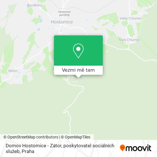 Domov Hostomice - Zátor, poskytovatel sociálních služeb mapa