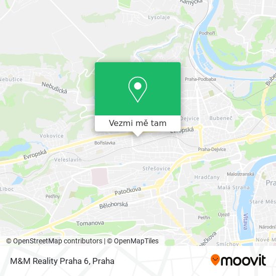 M&M Reality Praha 6 mapa