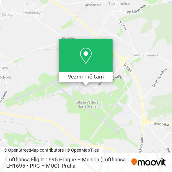 Lufthansa Flight 1695 Prague – Munich (Lufthansa LH1695 • PRG – MUC) mapa