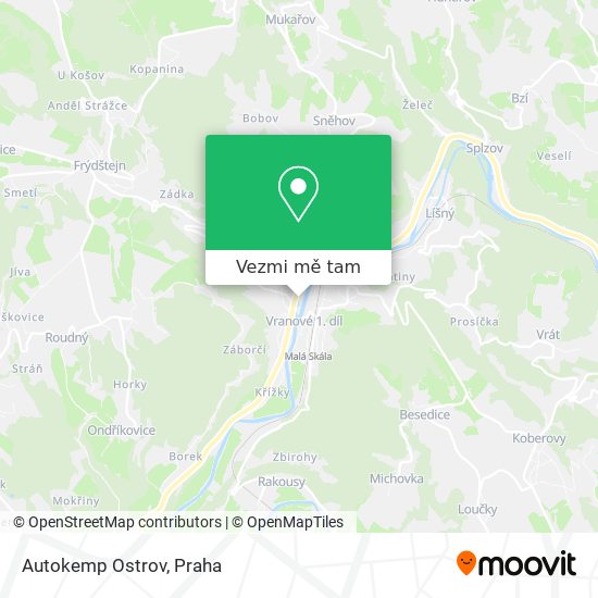 Autokemp Ostrov mapa