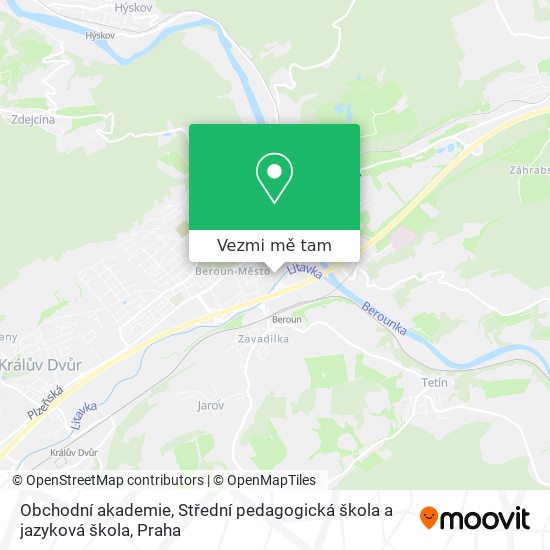 Obchodní akademie, Střední pedagogická škola a jazyková škola mapa