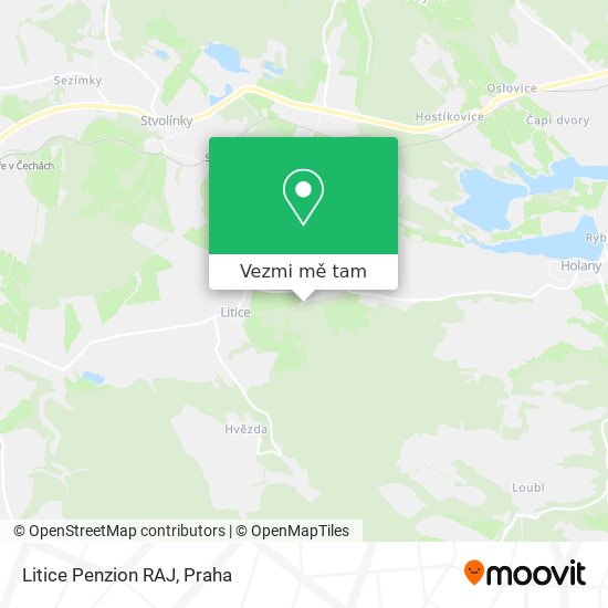 Litice Penzion RAJ mapa