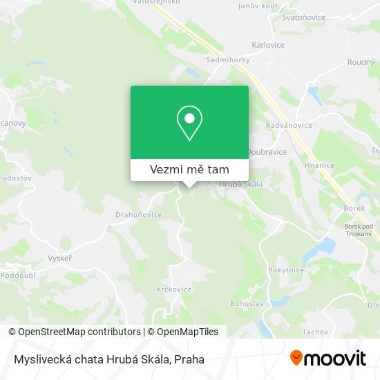 Myslivecká chata Hrubá Skála mapa