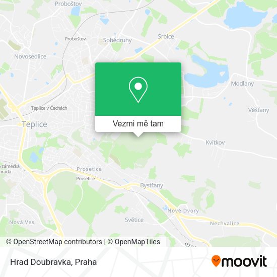 Hrad Doubravka mapa
