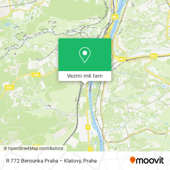 R 772 Berounka Praha – Klatovy mapa