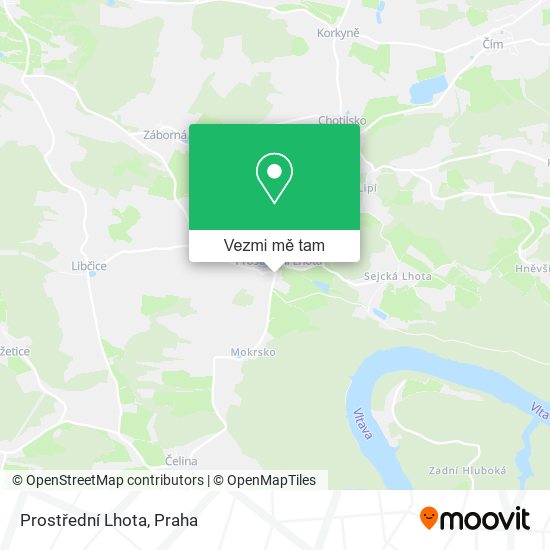 Prostřední Lhota mapa