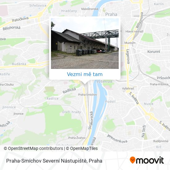 Praha-Smíchov Severní Nástupiště mapa