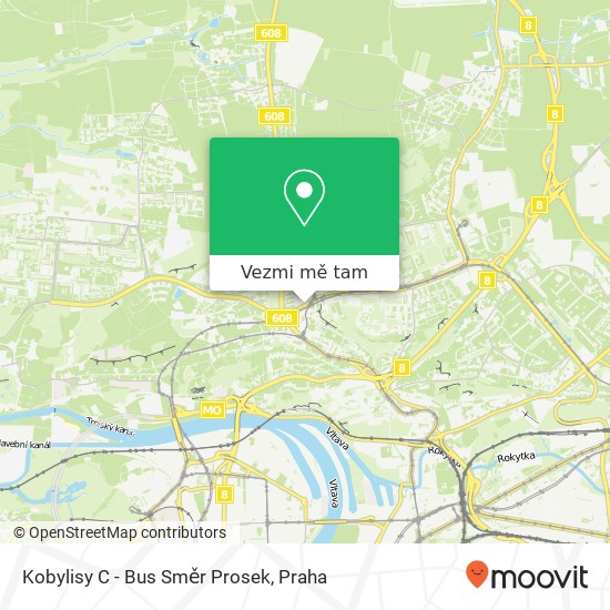 Kobylisy C - Bus Směr Prosek mapa