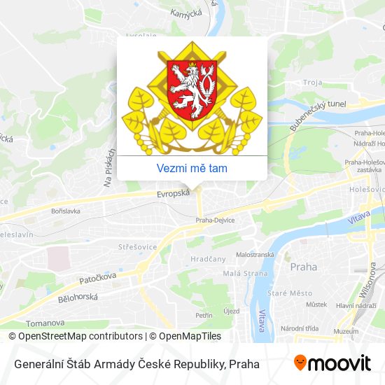 Generální Štáb Armády České Republiky mapa