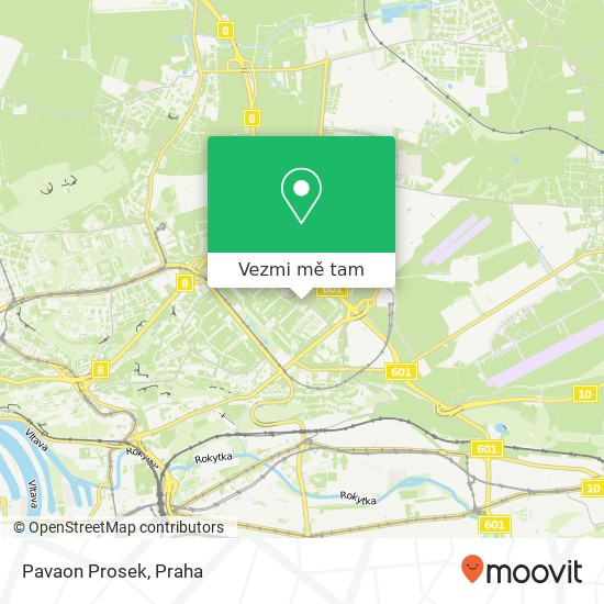 Pavaon Prosek mapa