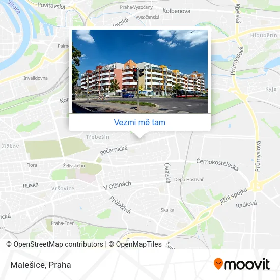 Malešice mapa