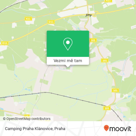 Camping Praha Klánovice mapa