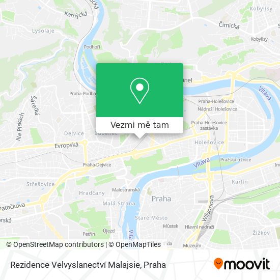 Rezidence Velvyslanectví Malajsie mapa