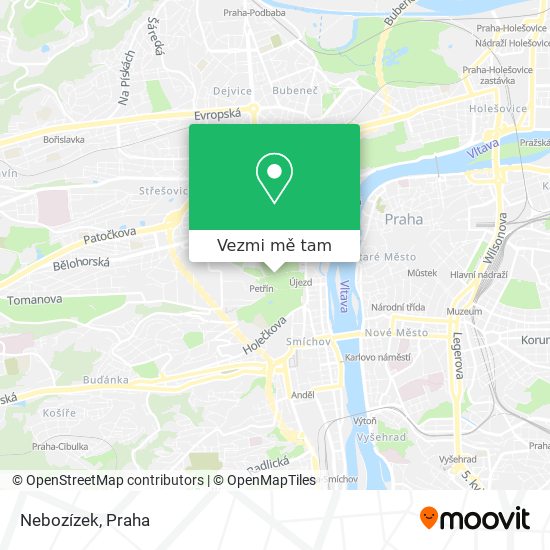 Nebozízek mapa