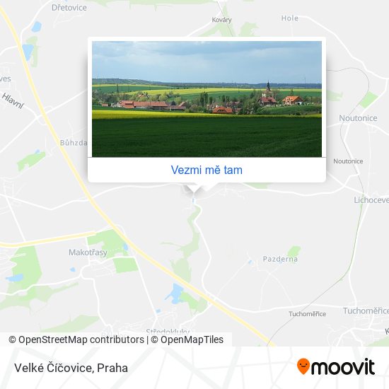 Velké Číčovice mapa
