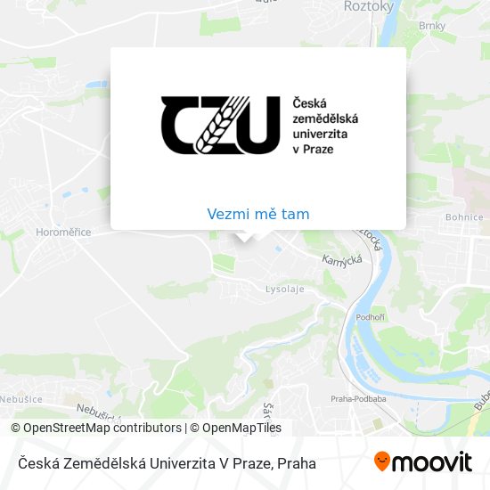 Česká Zemědělská Univerzita V Praze mapa