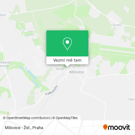 Milovice - Žst. mapa