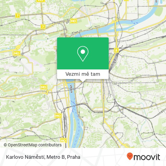 Karlovo Náměstí, Metro B mapa
