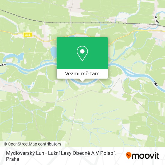 Mydlovarský Luh - Lužní Lesy Obecně A V Polabí mapa