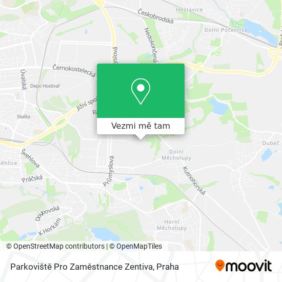 Parkoviště Pro Zaměstnance Zentiva mapa