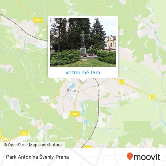 Park Antonína Švehly mapa