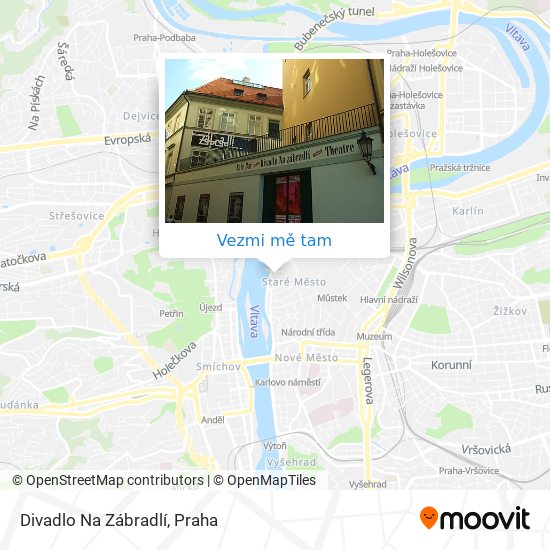 Divadlo Na Zábradlí mapa