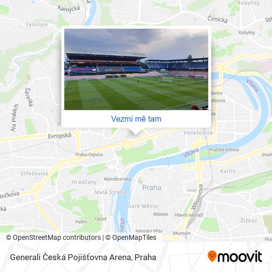 Generali Česká Pojišťovna Arena mapa