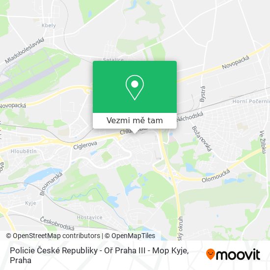 Policie České Republiky - Oř Praha III - Mop Kyje mapa