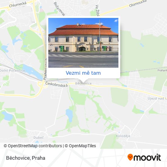 Běchovice mapa