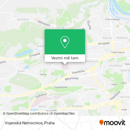 Vojenská Nemocnice mapa