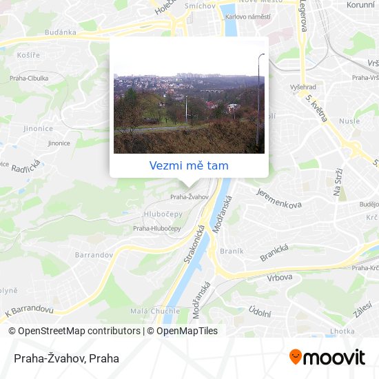 Praha-Žvahov mapa