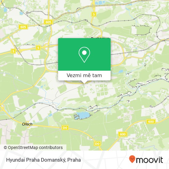 Hyundai Praha Domanský mapa
