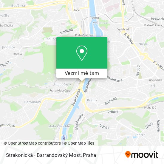 Strakonická - Barrandovský Most mapa