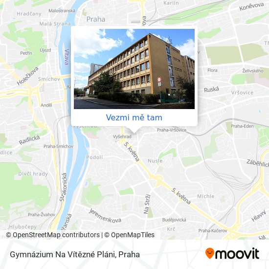 Gymnázium Na Vítězné Pláni mapa