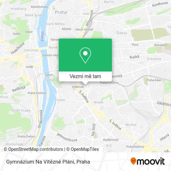 Gymnázium Na Vítězné Pláni mapa