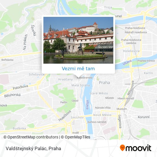 Valdštejnský Palác mapa