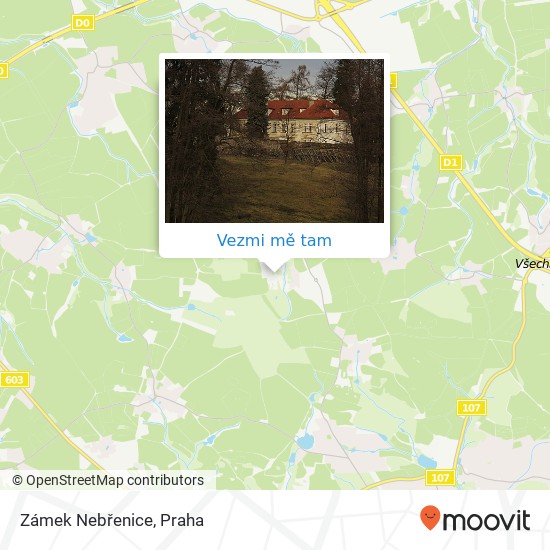 Zámek Nebřenice mapa