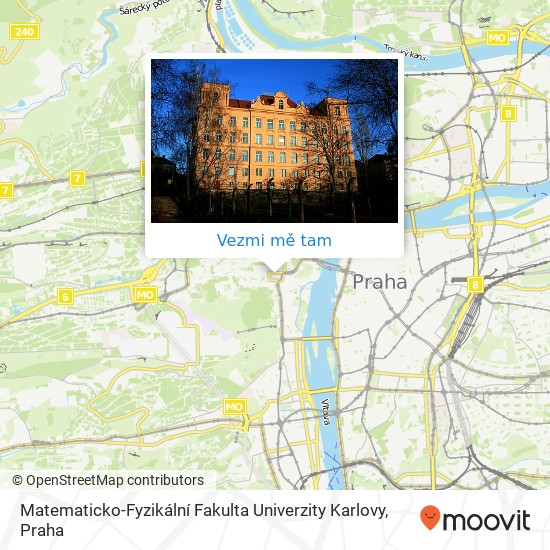Matematicko-Fyzikální Fakulta Univerzity Karlovy mapa